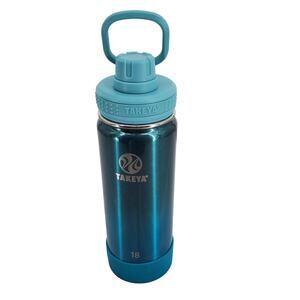 Takeya 18oz Blue Insulated Stainless Steel Water Bottle Spout Lid New No Tags